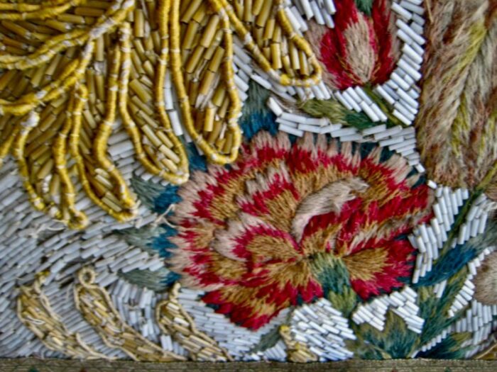 17th century venetian glass embroidery tapestry antependium 3474