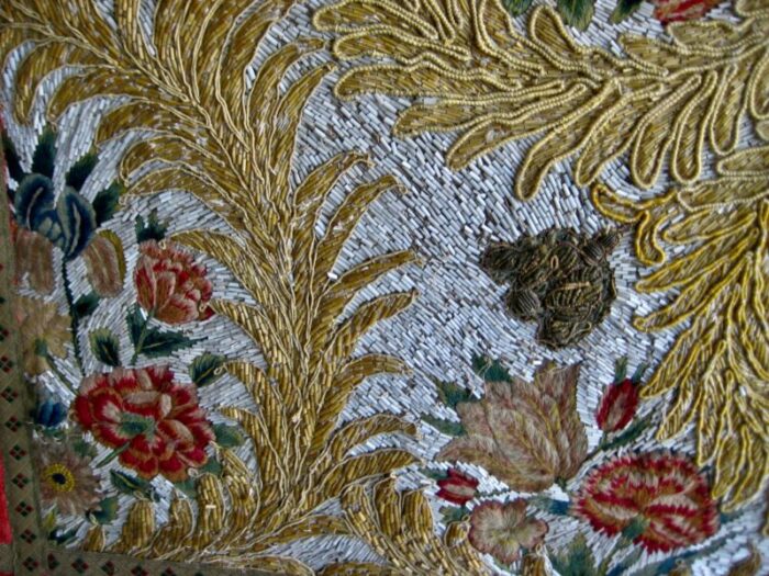 17th century venetian glass embroidery tapestry antependium 5391