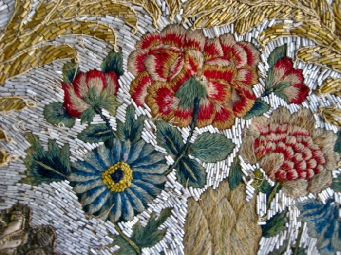 17th century venetian glass embroidery tapestry antependium 6708