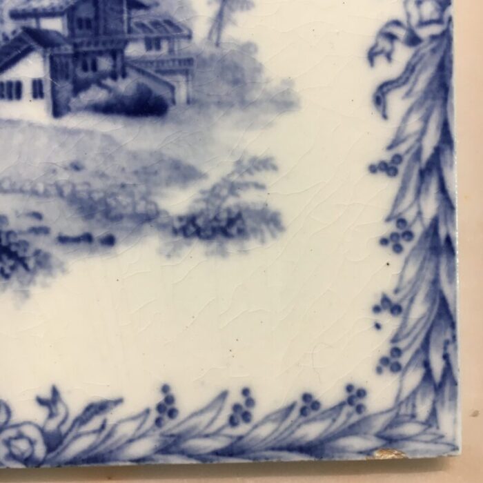 1850 minton painted pastoral scene delft tile 1652