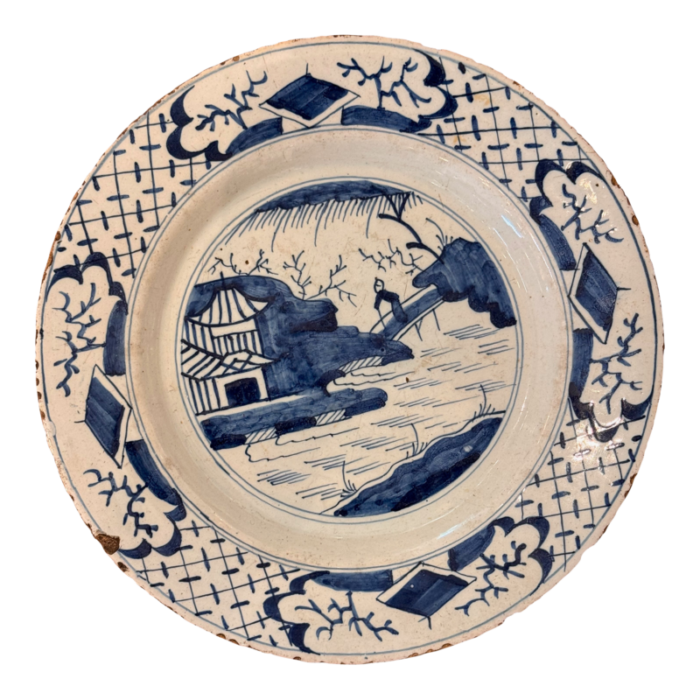 18th century blue and white delft plate 5554