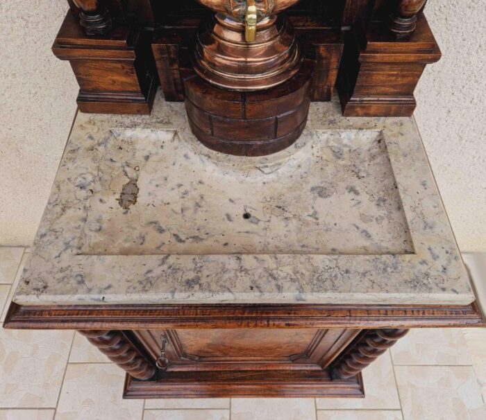 18th century fountain and walnut cabinet 7675