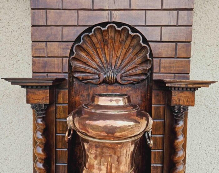 18th century fountain and walnut cabinet 9478