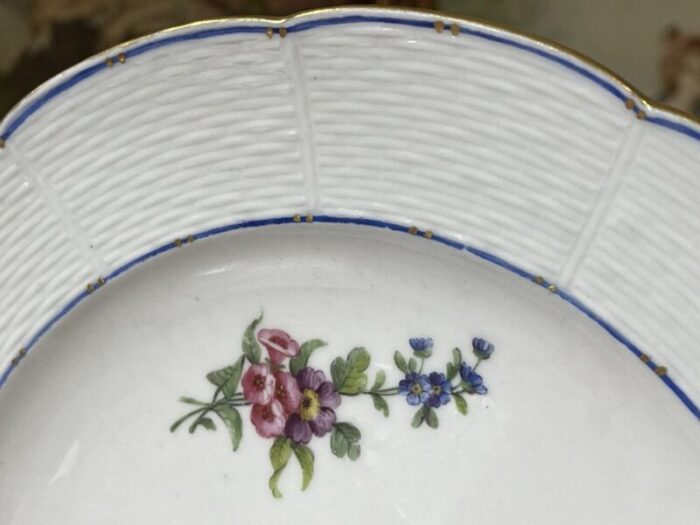 18th century porcelain plate with polychrome flowers from sevres 2