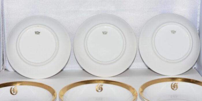 1920s haviland limoges france gold monogram berry bowls set of 6 8761