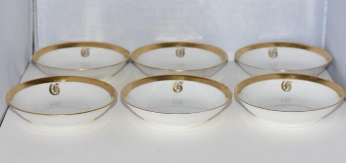 1920s haviland limoges france gold monogram berry bowls set of 6 8909