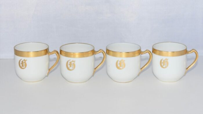 1920s haviland limoges france gold monogram demitasse cups set of 4 2207