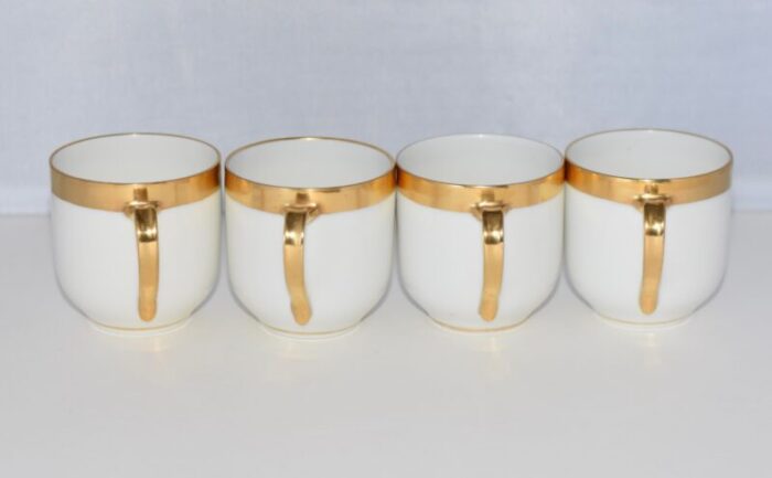 1920s haviland limoges france gold monogram demitasse cups set of 4 3278