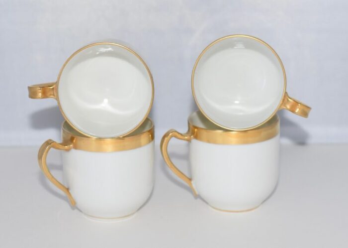 1920s haviland limoges france gold monogram demitasse cups set of 4 5450