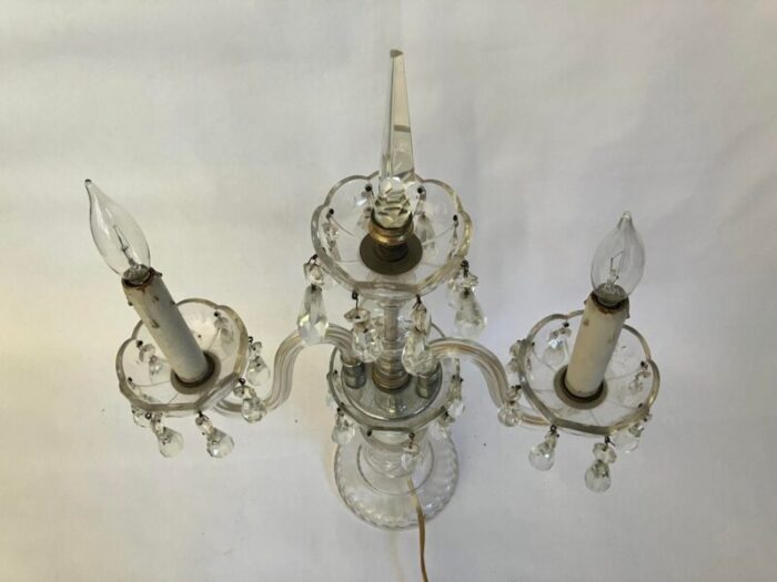 1930s crystal chandelier table lanps a pair 3253