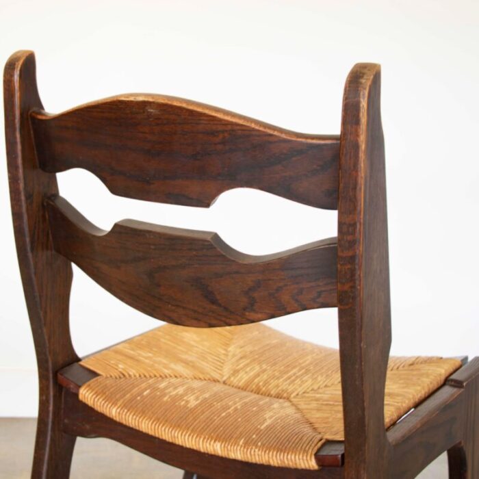 1940s french oak dining chairs by guillerme and chambron set of 6 6526