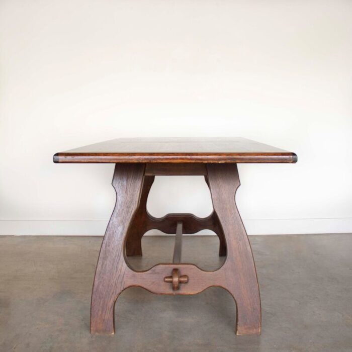 1940s french oak dining table by guillerme and chambron 0768