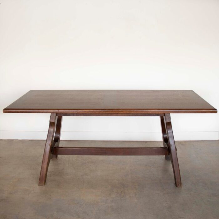 1940s french oak dining table by guillerme and chambron 3707