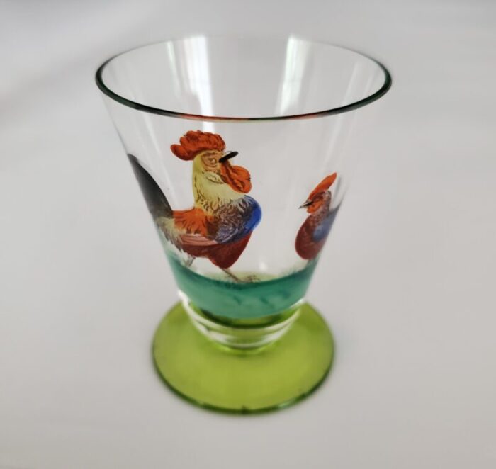 1940s hand painted juice glasses set of 6 1004