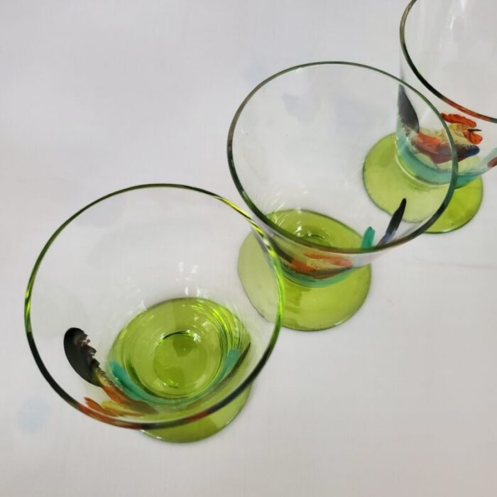 1940s hand painted juice glasses set of 6 2137