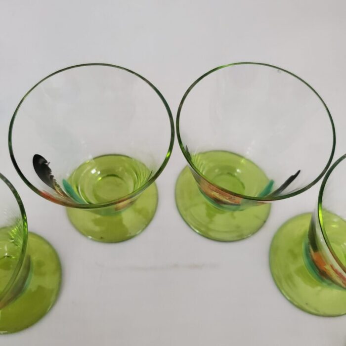 1940s hand painted juice glasses set of 6 3493