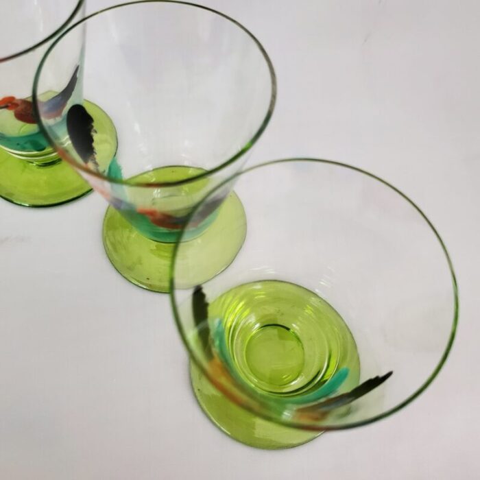 1940s hand painted juice glasses set of 6 6252