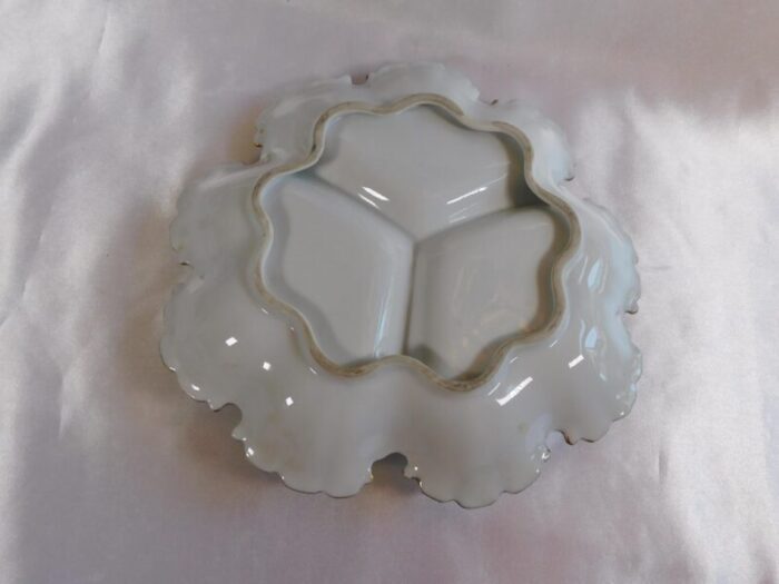 1940s signed pale green unmarked three section dish 5547