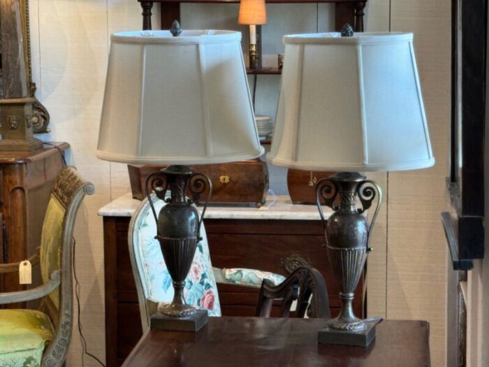 1950s pair of marble urn lamps 9328