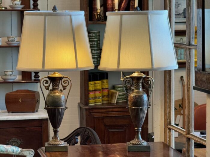 1950s pair of marble urn lamps 9975