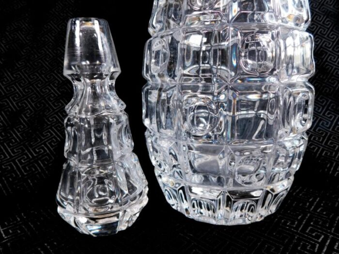 1950s tall crystal decanter with matching stopper 0122