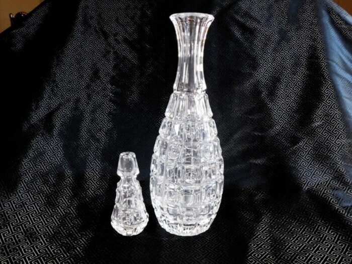 1950s tall crystal decanter with matching stopper 7596