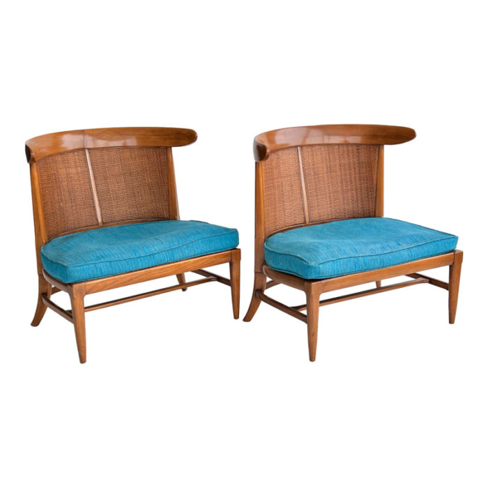 1950s tomlinson walnut and cane back slipper chairs by john lubberts and lambert mulder set of 2 7736