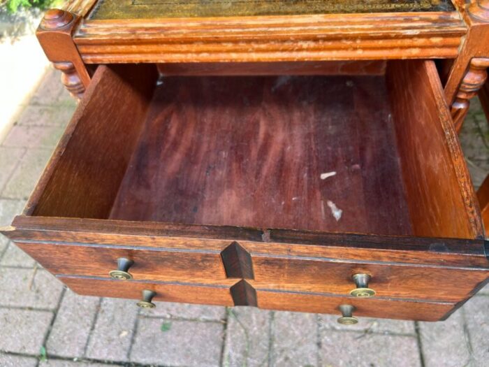 1950s vintage leather top side tables set of 2 7721