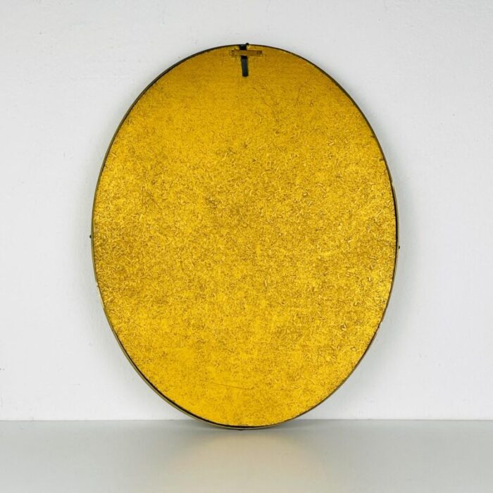 1950s vintage mirror in brass frame italy 0007