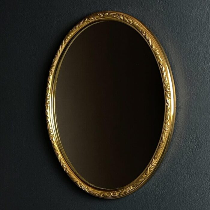 1950s vintage mirror in brass frame italy 0786