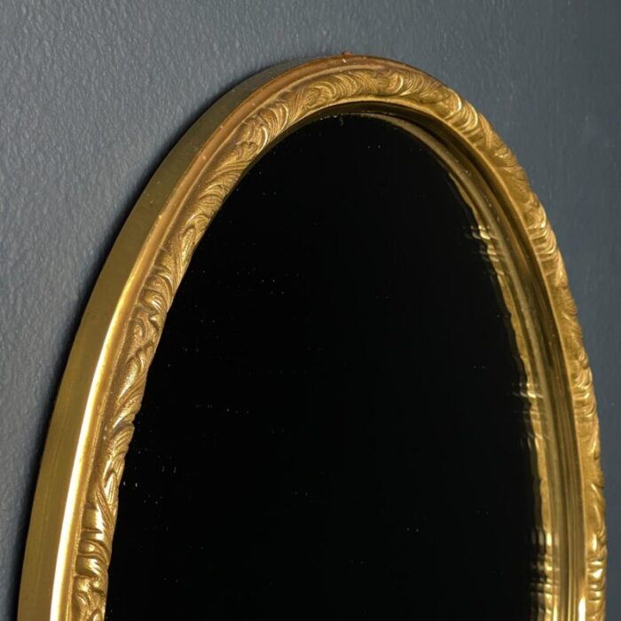 1950s vintage mirror in brass frame italy 1258