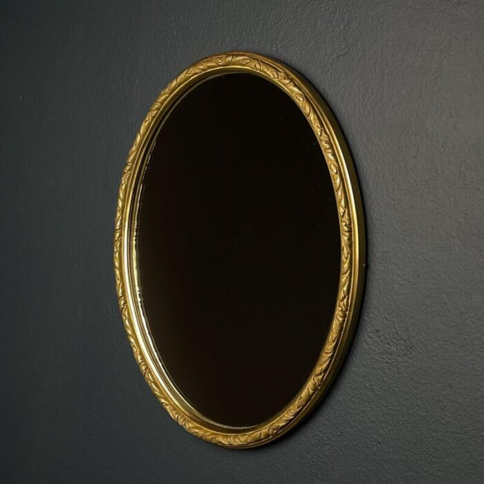 1950s vintage mirror in brass frame italy 2030