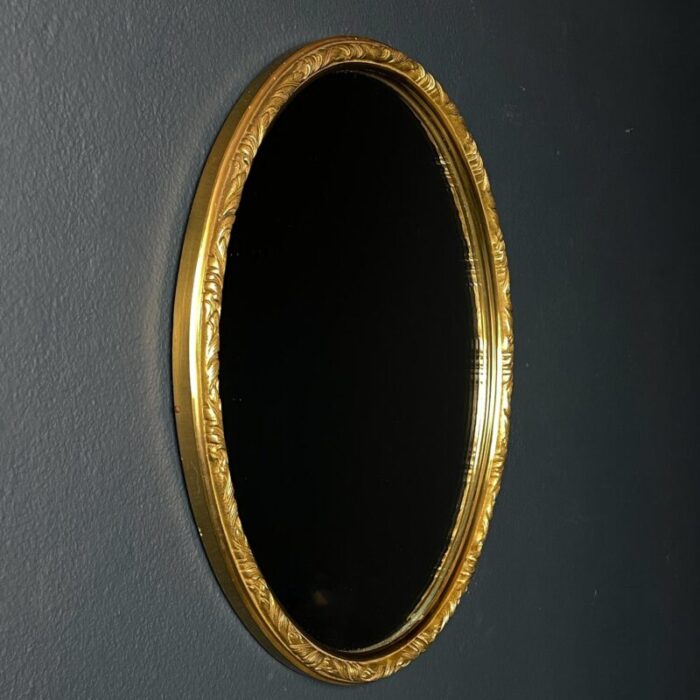 1950s vintage mirror in brass frame italy 4301