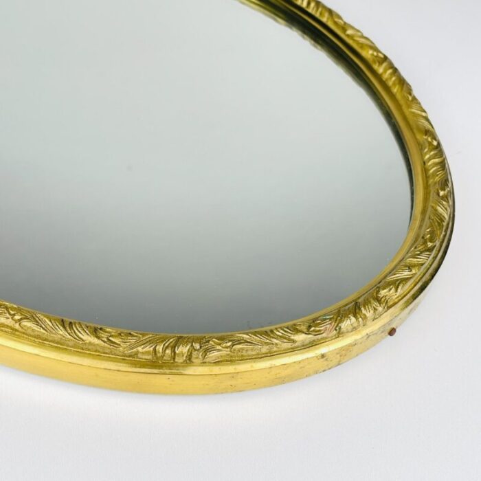 1950s vintage mirror in brass frame italy 7809