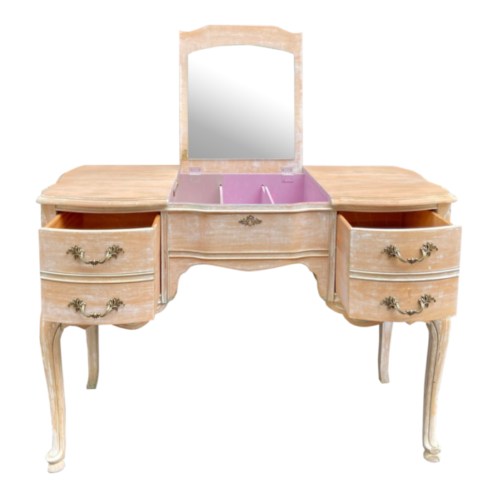 1960s basset versailles french provincial vanity desk 6169