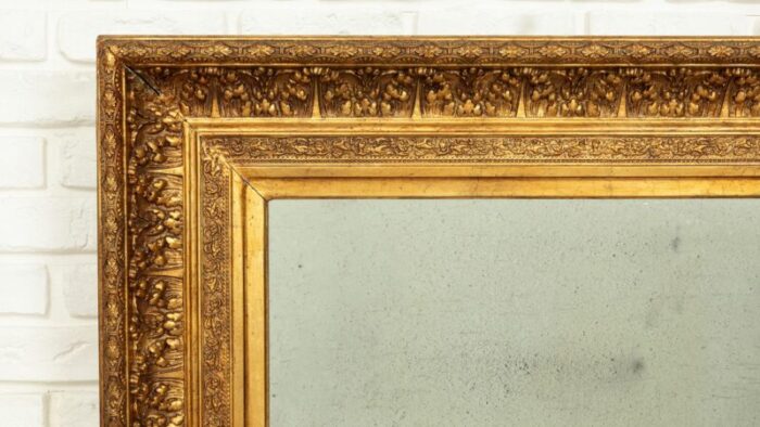 1960s classic style rectangular golden mirror 6735