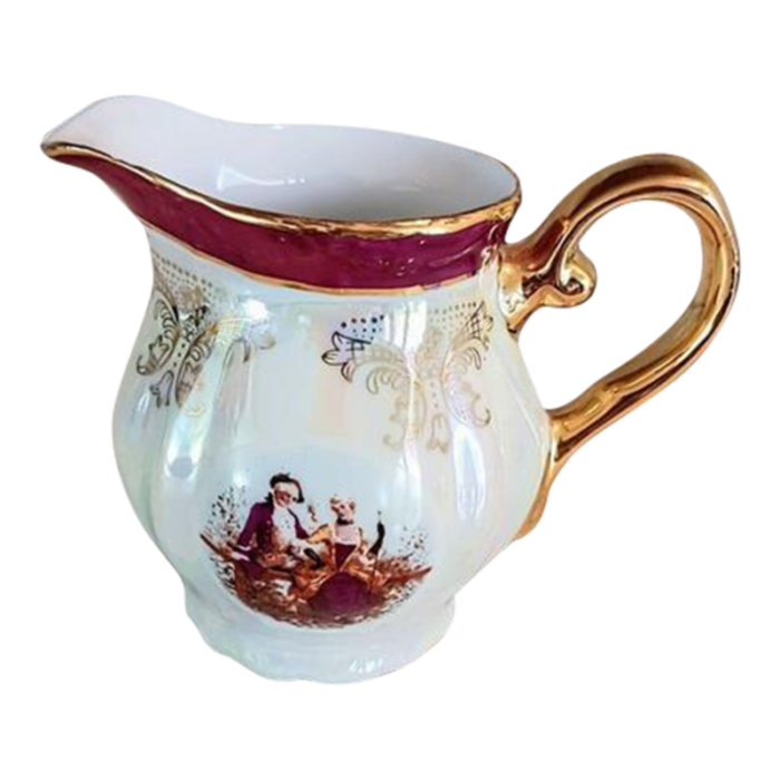 1960s gna fine porcelain creamer hand painted victorian romantic iridescent 9463