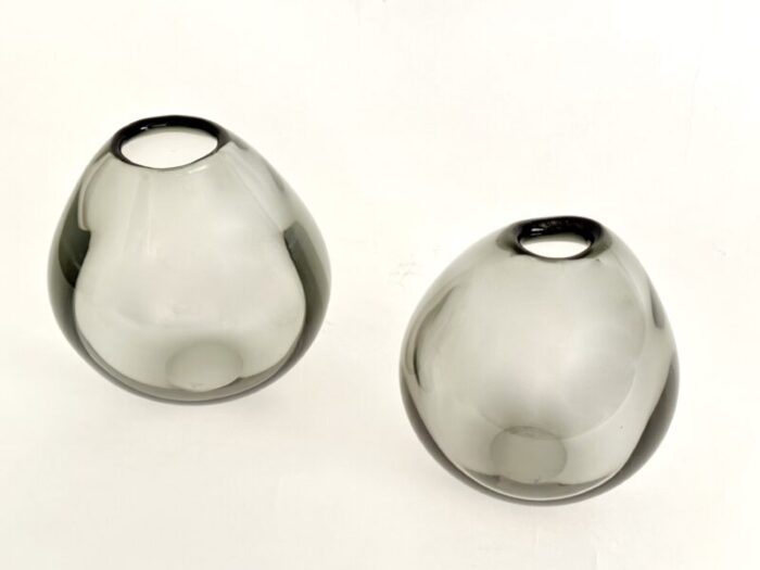 1960s gray per lutken designed drop vases from holmegaard set of 2 1321