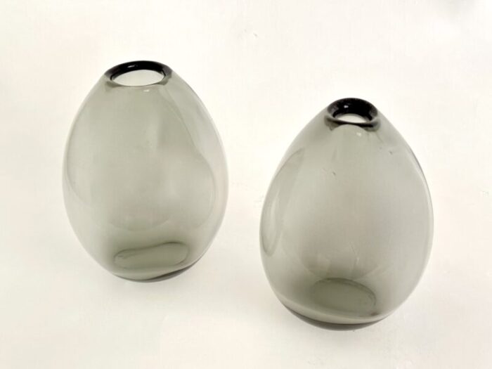 1960s gray per lutken designed drop vases from holmegaard set of 2 2338