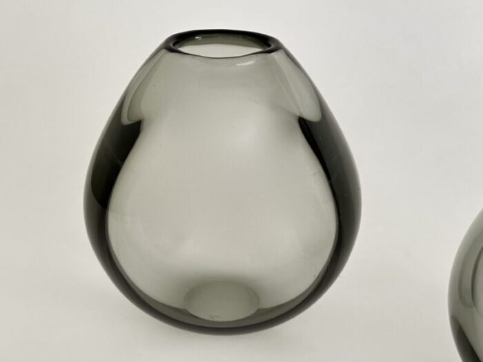 1960s gray per lutken designed drop vases from holmegaard set of 2 8106