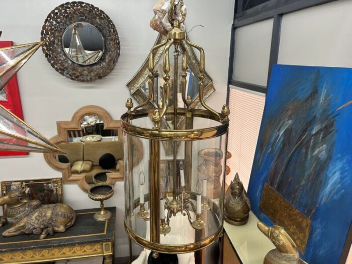 1960s italian brass and glass lantern 3173