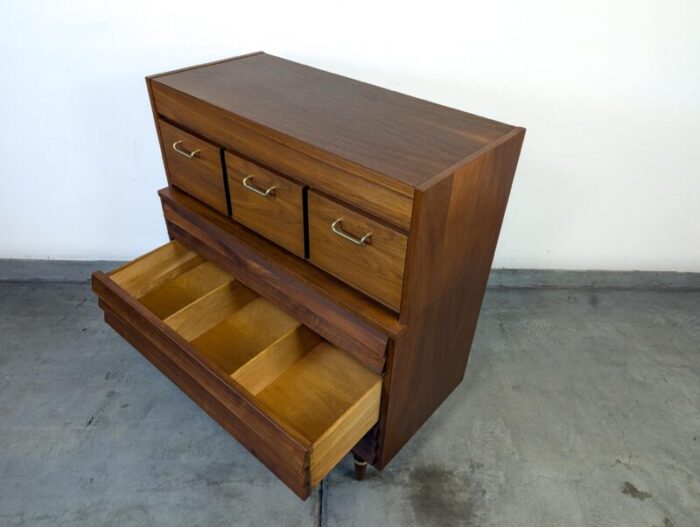 1960s mid century modern dania highboy dresser by merton gershun for american of martinsville 4241