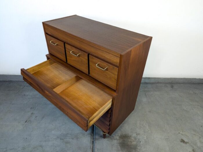 1960s mid century modern dania highboy dresser by merton gershun for american of martinsville 5653