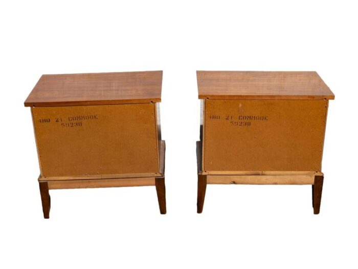 1960s mid century modern dixie furniture walnut nightstands a pair 1703