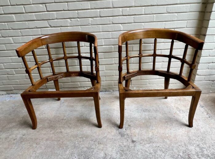 1960s mid century modern edward wormley for drexel style barrel back armchairs a pair 3472