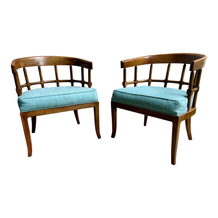 1960s mid century modern edward wormley for drexel style barrel back armchairs a pair 7717