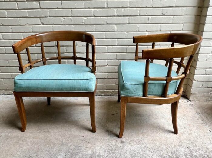 1960s mid century modern edward wormley for drexel style barrel back armchairs a pair 8548