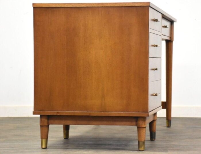 1960s mid century modern walnut desk 4522