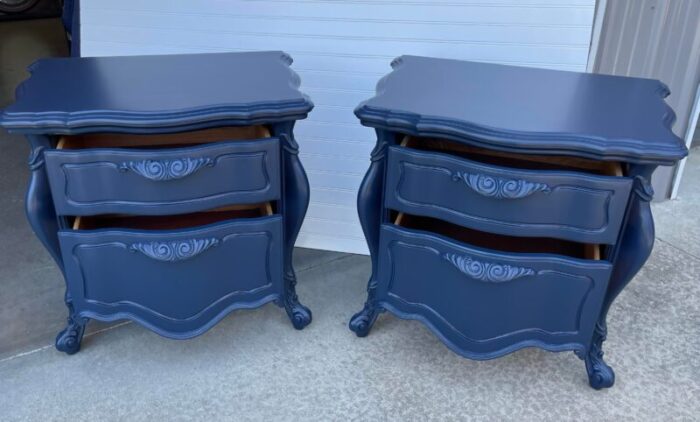 1960s pair of vintage french provincial nightstands 1353