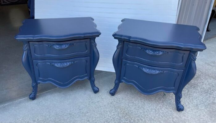 1960s pair of vintage french provincial nightstands 7306